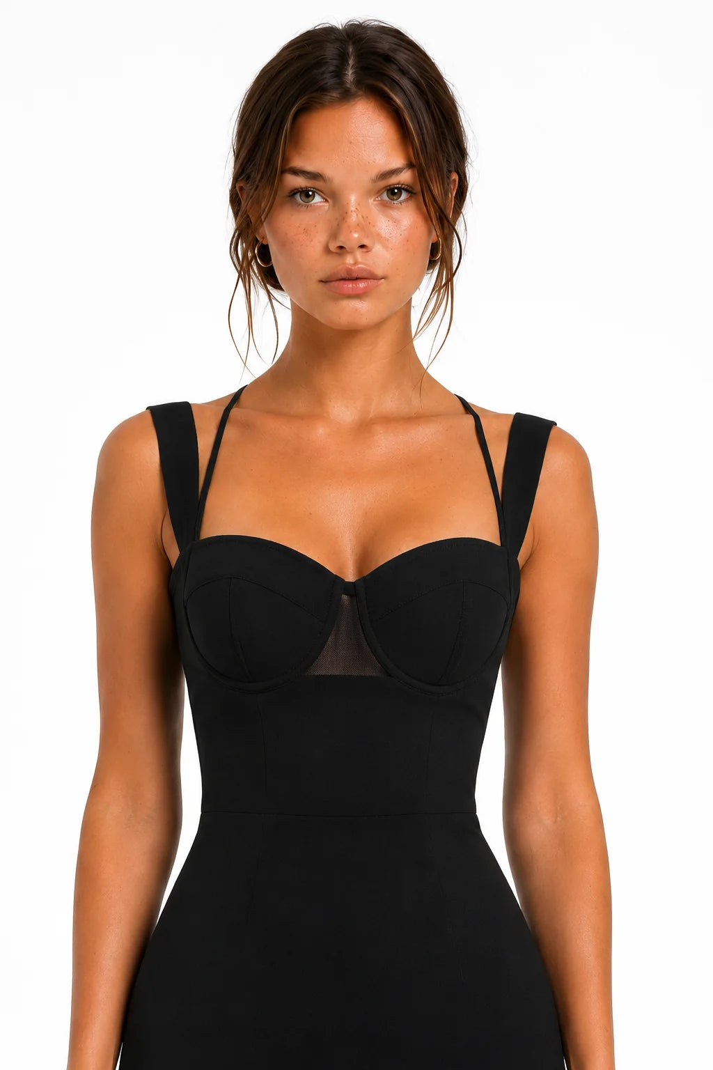 A5MUSE Black Bustier Tulle Mermaid Maxi Dress