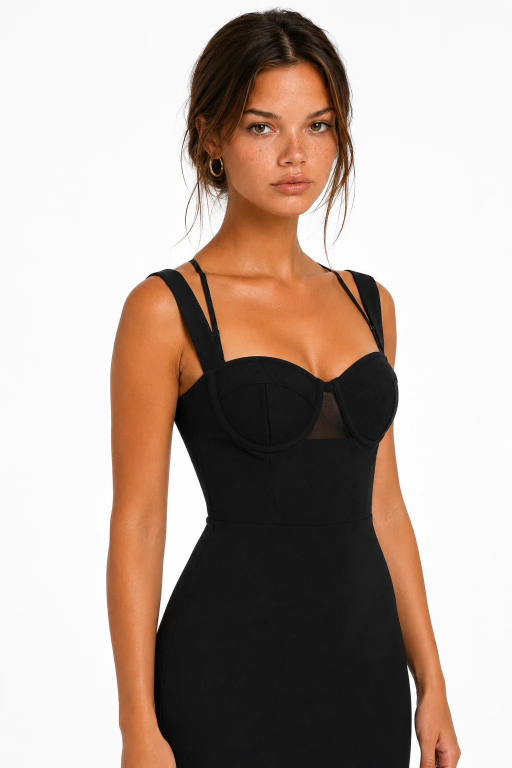 A5MUSE Black Bustier Tulle Mermaid Maxi Dress