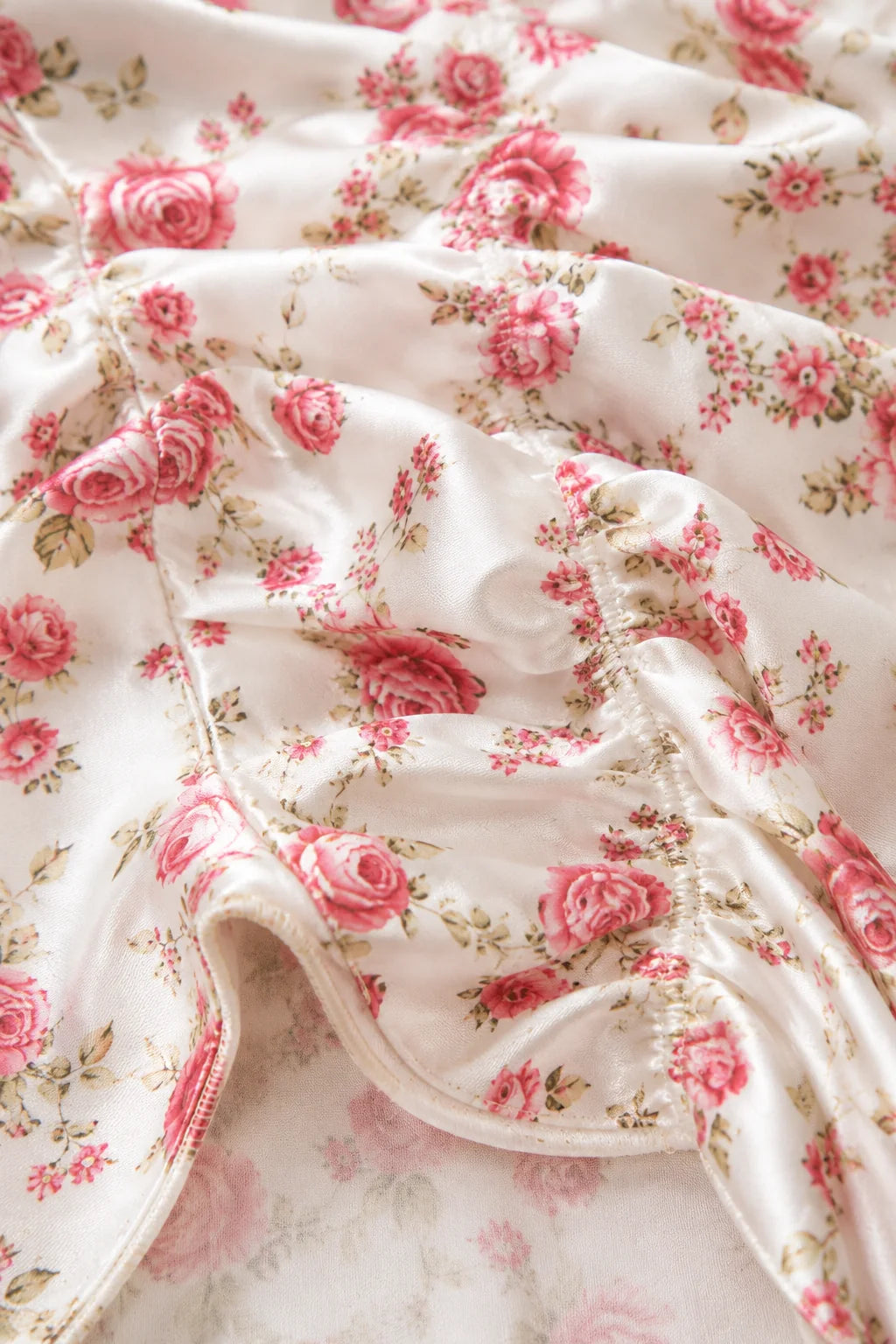 Ivory Pink Floral Strapless Asymmetric Mini Dress view 9