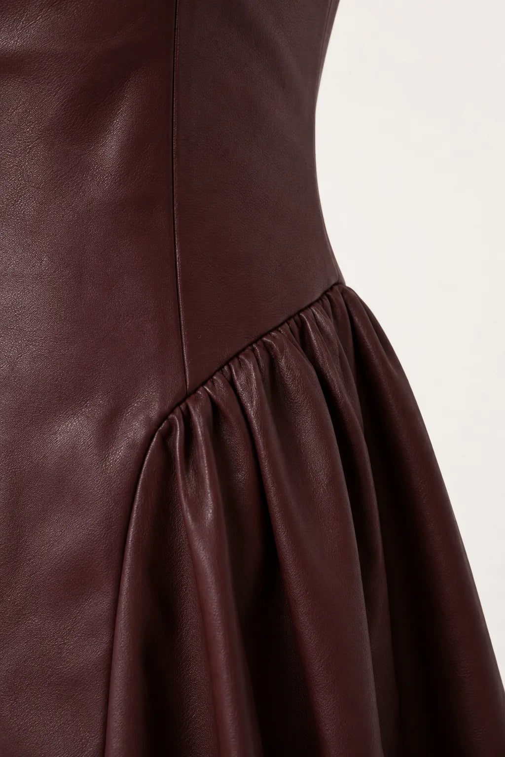 Chocolate Brown Faux Leather Strapless Mini Dress view 9