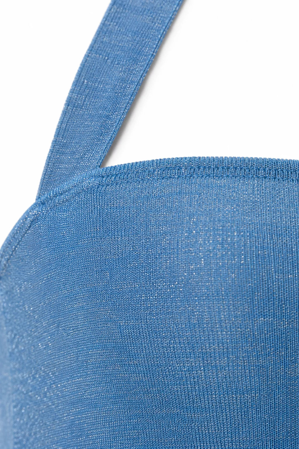 Ice blue halter open-back maxi dress, styled view 9