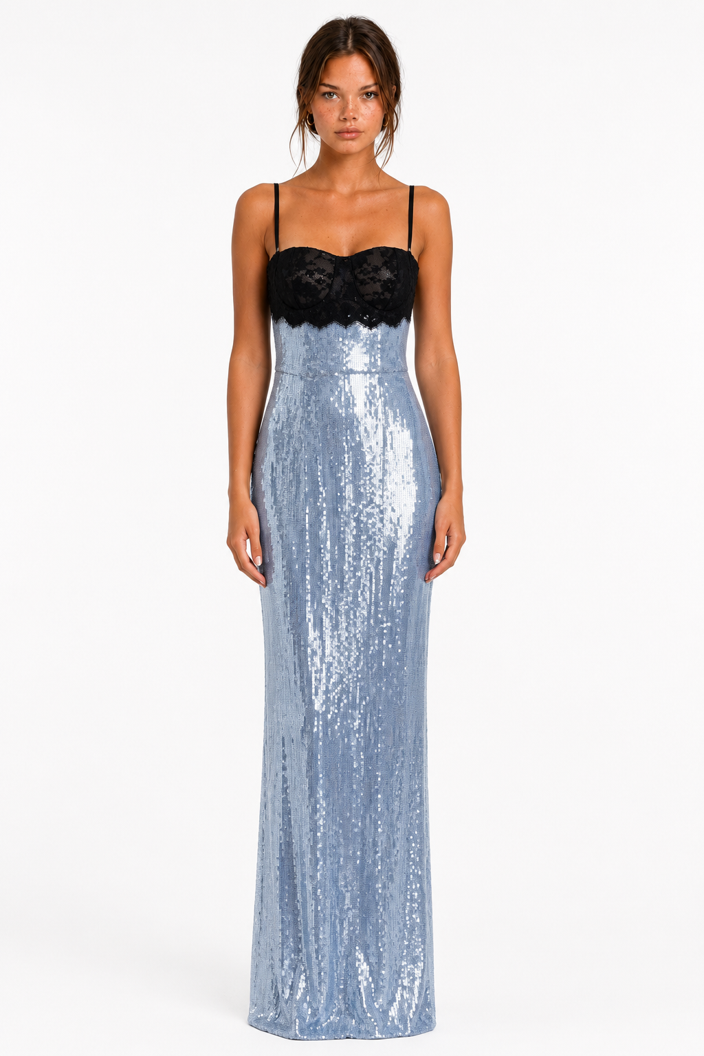 Powder Blue Sequin Maxi Dress with Black Lace Bodice - 1 - ChatGPT Image 2026年6月24日 13 49 48 (1)