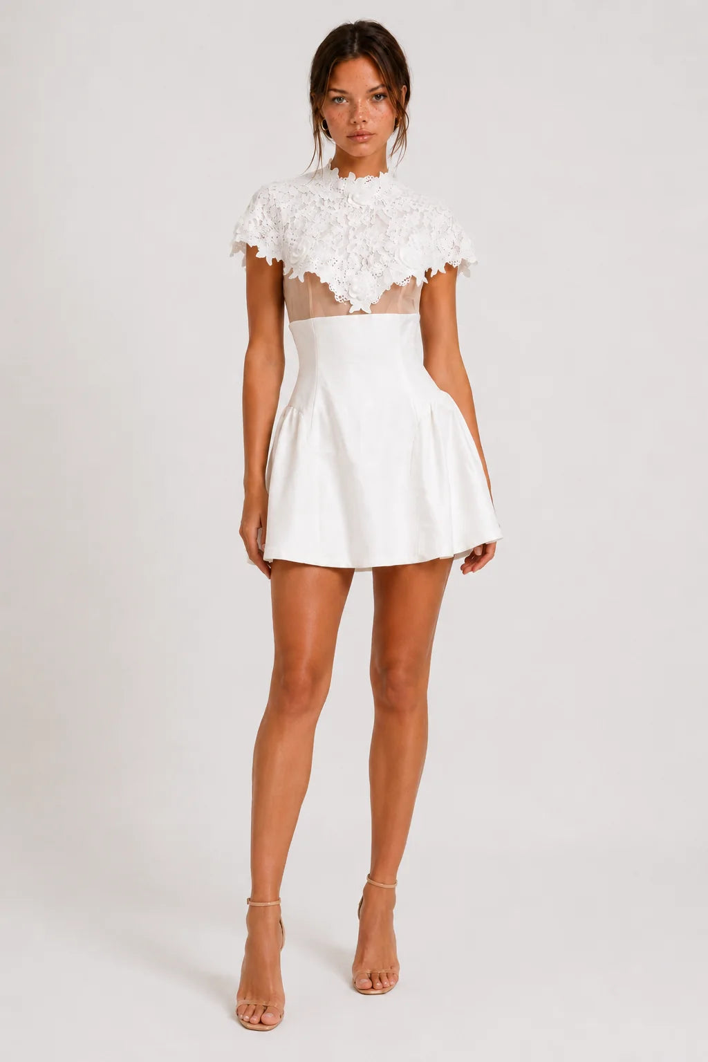 White lace cape mini dress, image 5