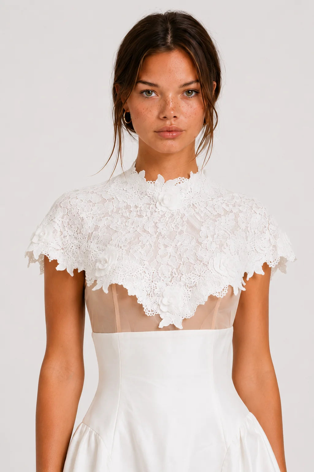 White lace cape mini dress, image 6