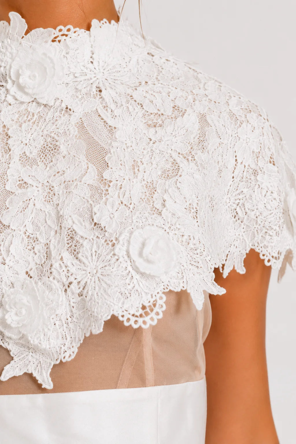 White lace cape mini dress, image 9