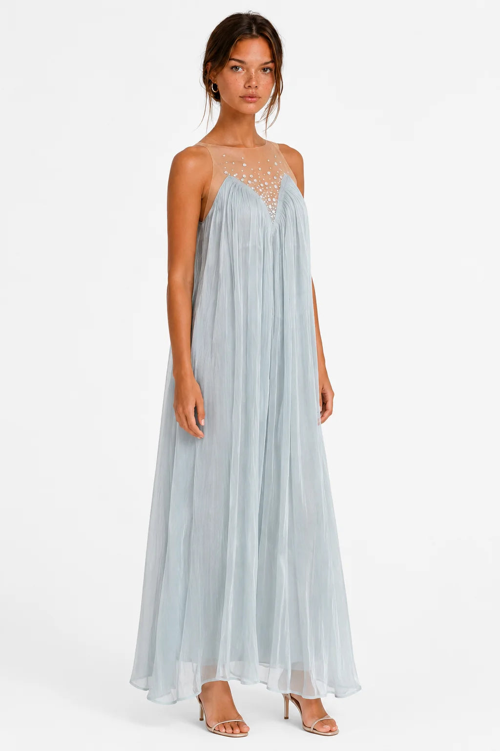 Ice blue embellished maxi dress, image 2