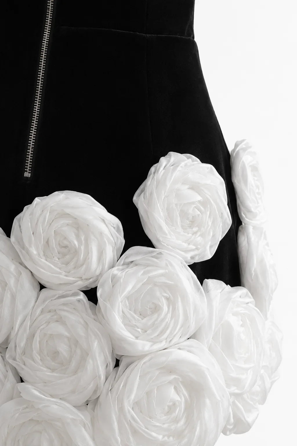 Black floral applique mini dress, image 6