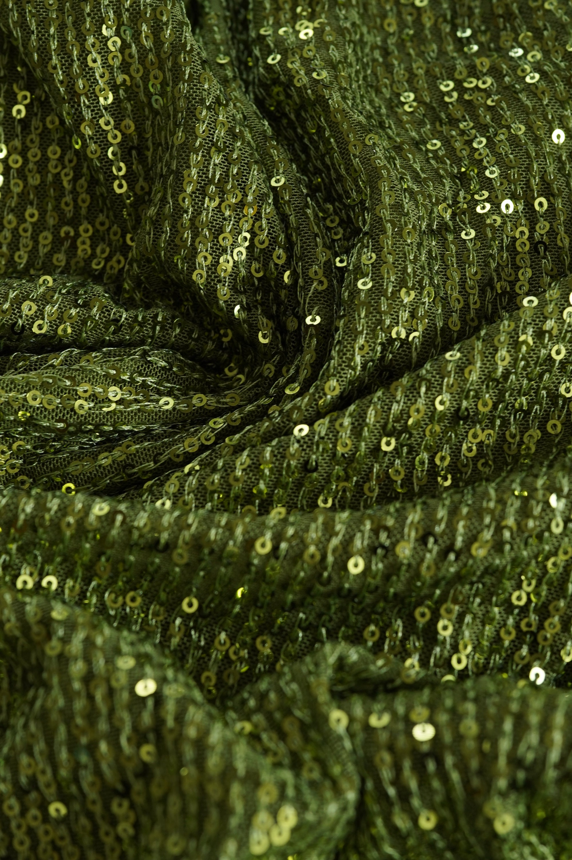 Olive Green Strapless Sequin Corset Mini Dress - 10 - olive green sequin mini dress draped fabric detail